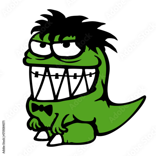 Dino Nerd Funny Geek Glasses Braces Monster Dinosaur