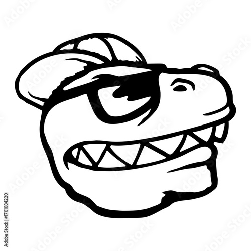 Dino T-Rex Cap Hat Sunglasses cool Dino Evil