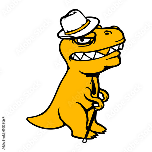 Evil Dino T-Rex Gangster Boss Hat Criminal Gang