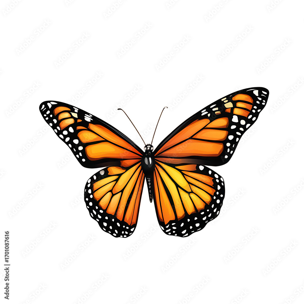 Fototapeta premium Large orange butterfly with black spots on its wings