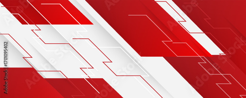 Abstract red and white banner design vector, dynamic sporty horizontal background template for media promotion or web banner. vector Eps 10