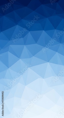 Abstract background featuring a gradient of blue shades in a low-poly, geometric pattern. The color transitions smoothly from dark blue at the top to light blue/white at the bottom.