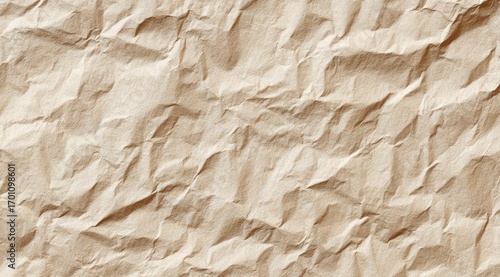 Crinkled beige paper texture