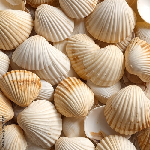 Close-up of many seashells