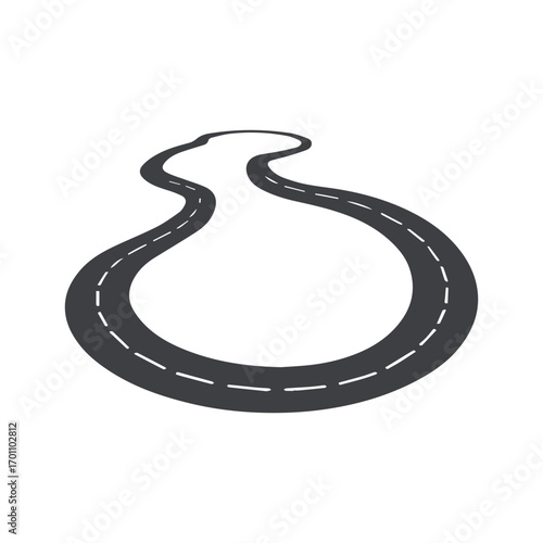 Modern abstract highway logo with strong bold lines inside circular shape