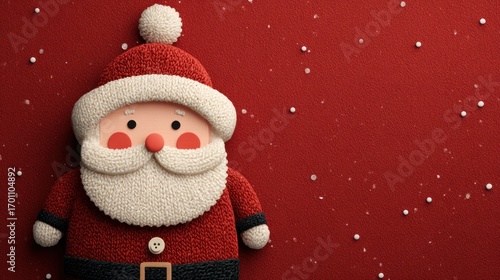 Stylized santa claus illustration on red background
