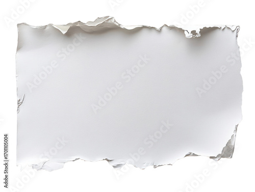 White paper with a torn edge