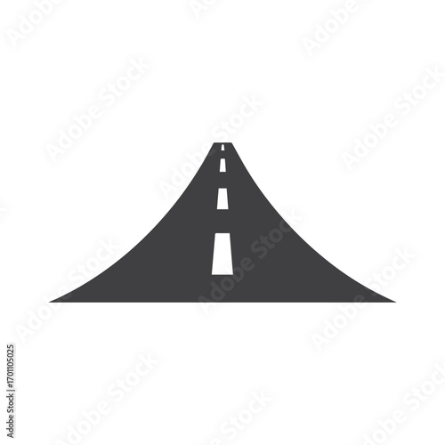 Futuristic transport circle highway logo with innovative design identity