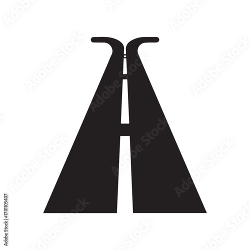 Simple highway logo design showing futuristic road and business identity