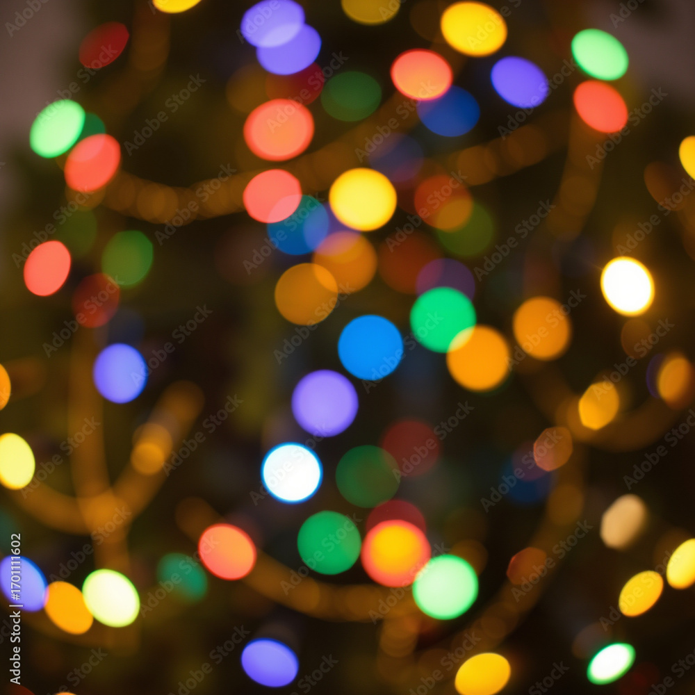 Fototapeta premium Colorful bokeh lights creating a festive atmosphere on a blurred background