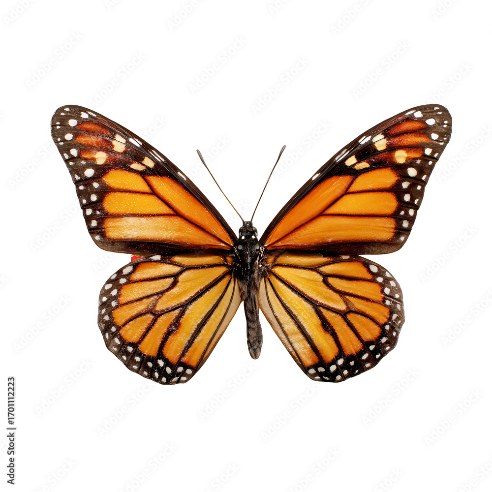 Fototapeta premium Large orange butterfly with black wings