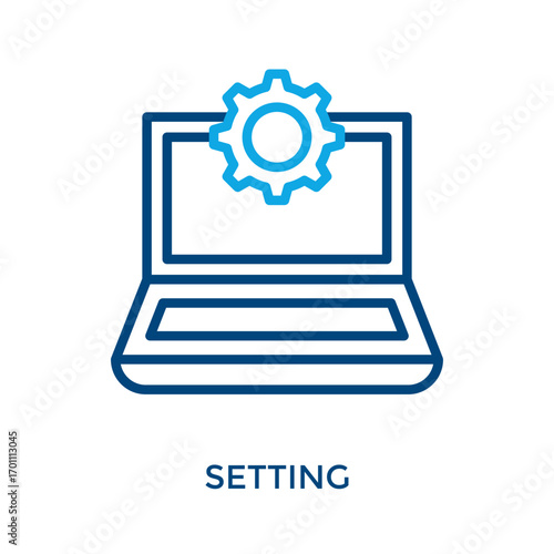 Setting Icon Outline Color Style. Vector Illustration For Graphic Design