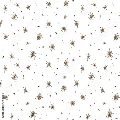 Elegant gold starburst pattern on white background for festive designs