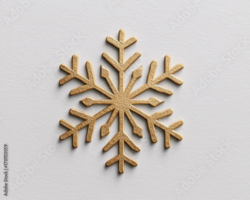 Elegant gold snowflake with textured background