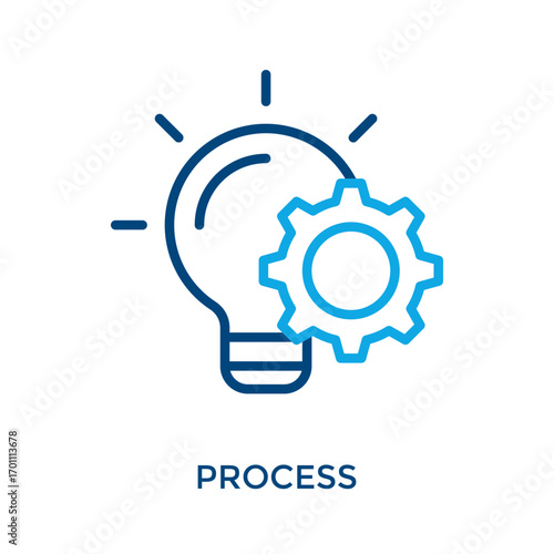 Process Icon Outline Color Style. Vector Illustration For Graphic Design