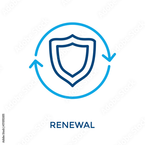 Renewal Icon Outline Color Style. Vector Illustration For Graphic Design