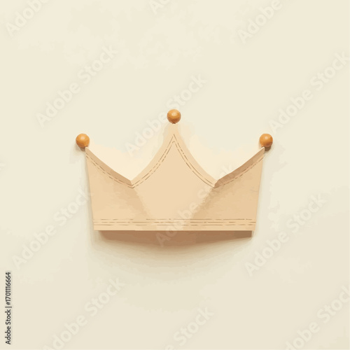 Elegant paper crown with decorative peaks on a light background