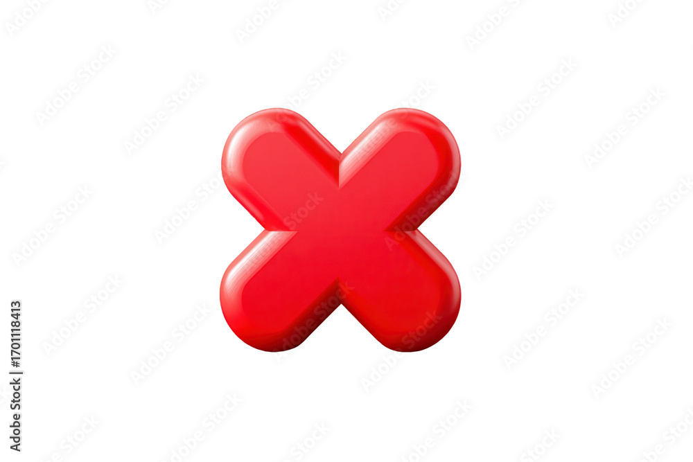 Obraz premium Red X with on transparent background