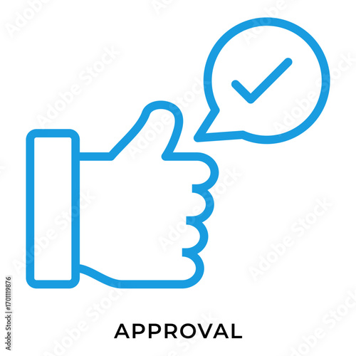 Approval Icon – Thumbs Up with Check Mark for Validation and Positive Feedback
