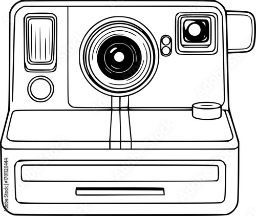 silhouette vector of Retro Instant Camera isolated on white background svg png