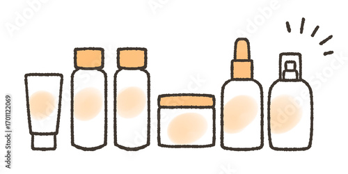 基礎化粧品セットのイラスト