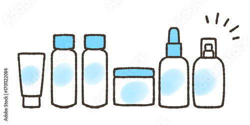 基礎化粧品セットのイラスト