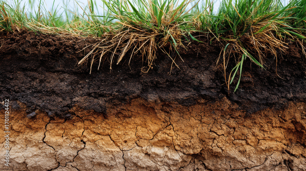 Naklejka premium Organic carbon plays vital role in precision agriculture by enhancing soil health and promoting sustainable farming practices