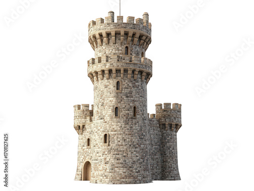Castle made of stone with a tall tower