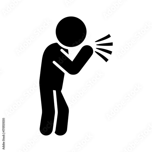 sneezing and coughing cold person, icon, sticks stickman figure sick