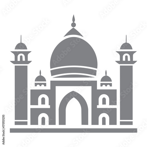 Icon a taj mahal simple black line