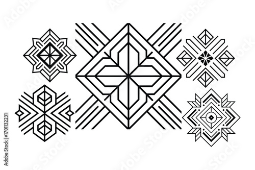 Geometric Golden Pattern Design – Elegant Decorative Abstract Illustration
