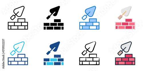 Masonry icon set multiple style collection 
