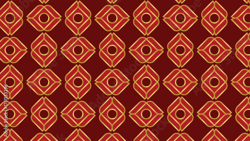 Abstract ornamental vector seamless red pattern and swatches oriental chinese new year modern simple wallpaper geometric diagonal fabric set of design elements EPS 10