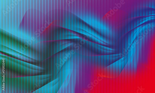 Abstract colorful wave art | Modern gradient color thin line curve design | Blue, cyan, , green violet, red vector illustration | Stripes of vertical line | Luxury multi color elegant graphic design