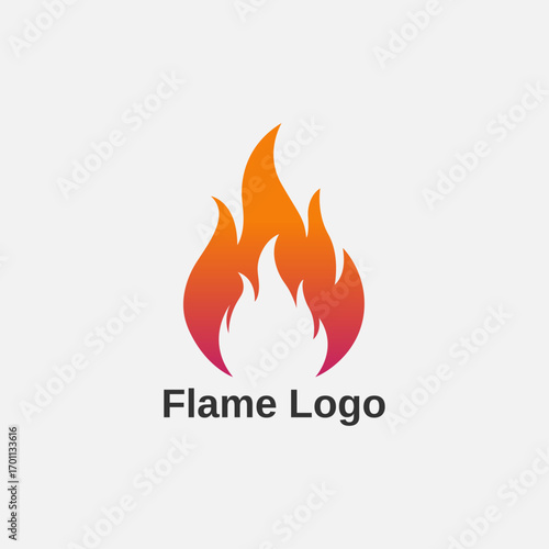 Modern fire logo design, Vector flame symbol, Hot burning fire silhouette, Creative icon for business identity
