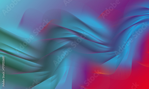 Abstract colorful wave art | Modern gradient color thin line curve design | Blue, violet, red vector illustration | Luxury multi color elegant graphic design