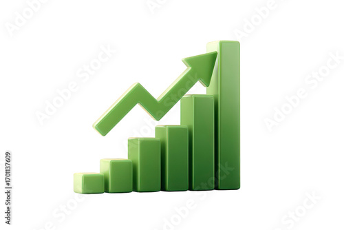 Free Download Green arrow pointing upwards is on top of a green bar graph - GFXLoad