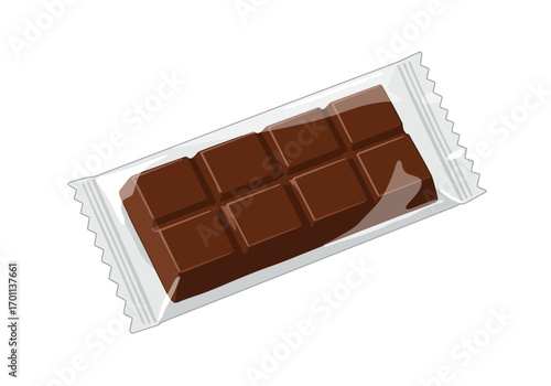 Wrapped Chocolate Bar with Eight Squares Ready to Eat.