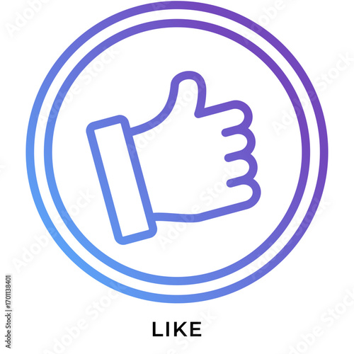 Like Icon – Thumbs Up in Circle for Social Media and Positive Feedback