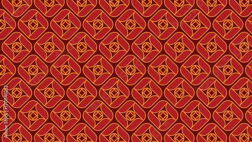 Abstract ornamental vector seamless red pattern and swatches oriental chinese new year modern simple wallpaper geometric diagonal fabric set of design elements EPS 10