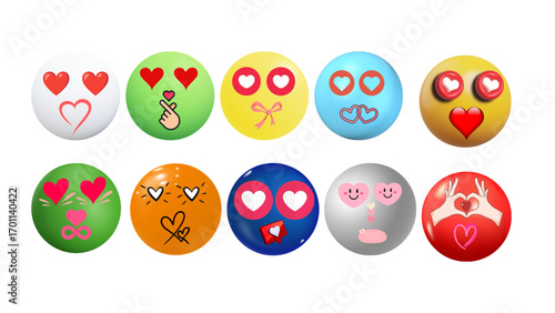 Happy Easter egg set with cute faces and cartoon expressions