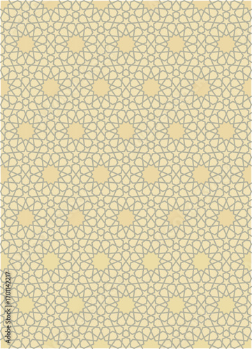 Seamless geometric mosaic pattern with floral shapes. Ideal for tiles, textiles, wallpapers, traditional decorative backgrounds projects, and architectural designs.