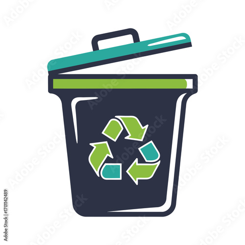 Recycle Bin Icon. Vector Trash Can Symbol for Waste Management, Environment, and Sustainability.