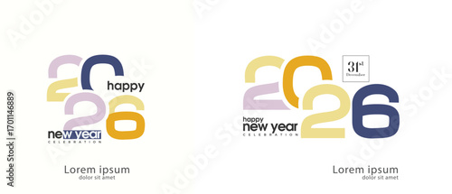 Happy New Year 2026 design. The cut out number design makes the design more meaningful with implied meaning. 2026 logo design. 2026 vector premium design.