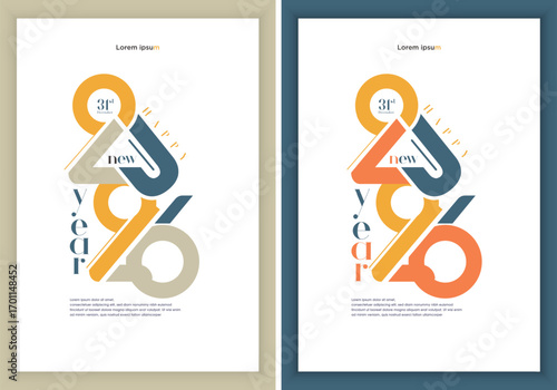 2026 new year poster with unique number style and very beautiful colors. 2026 vector premium design. Design for 2026 calendars, templates, cards and social media posts.