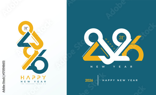 New year 2026 design. Unique and rare number design on an elegant background. Design for calendars, greeting cards and posters.