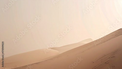 Fototapeta Naklejka Na Ścianę i Meble -  Hazy Beige Sand Dunes Desert Landscape