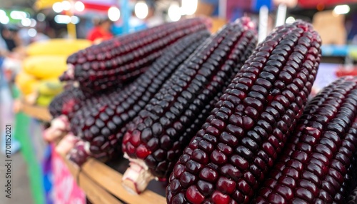 Dark purple corn cobs