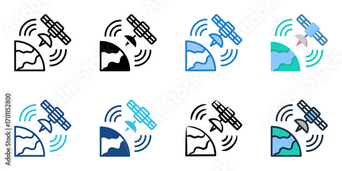 Remote Sensing icon set multiple style collection 
