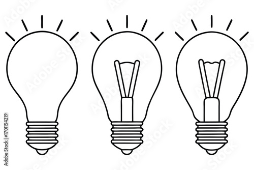 Three minimalist light bulbs illumination idea